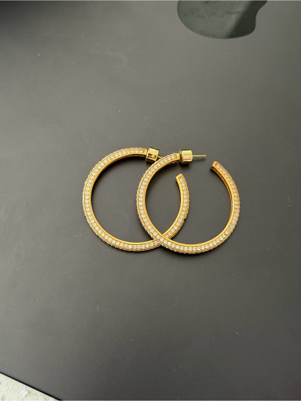 Gold Pave Hoop Earrings – Elegant Women's Jewelry